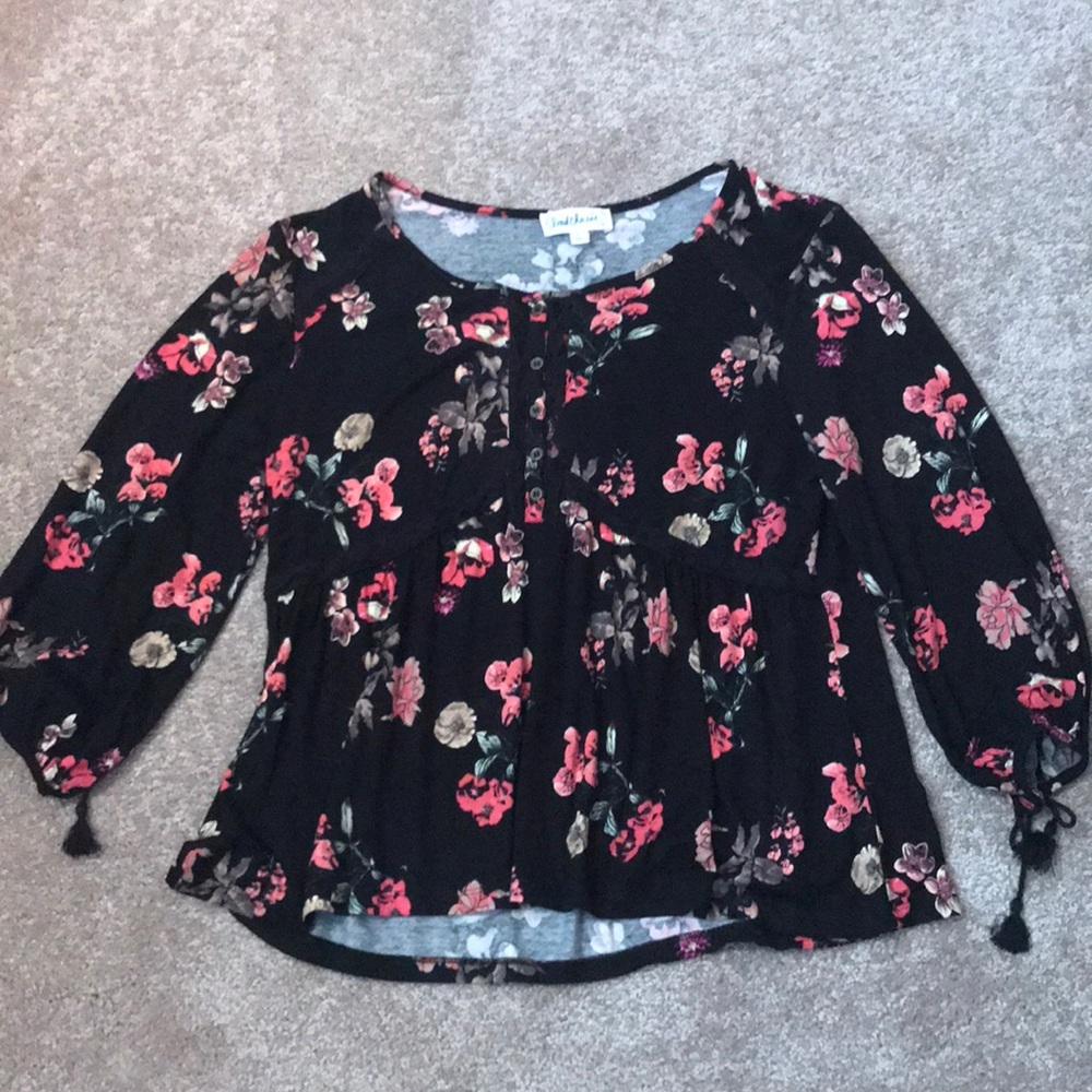 Black Floral Top